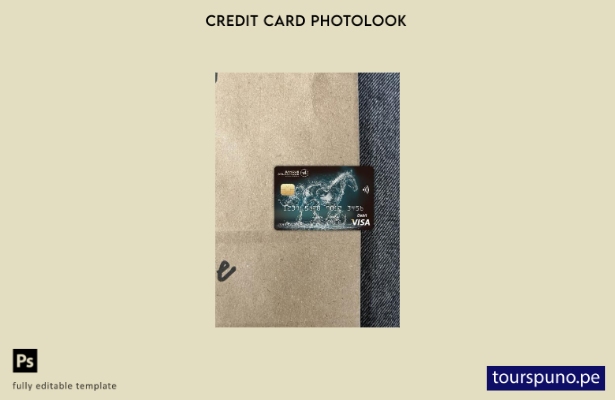 listo para imprimir plantilla frontal de aspecto fotográfico de tarjeta visa  59
